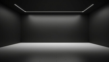 empty shelf with spotlights Generating by AI technology