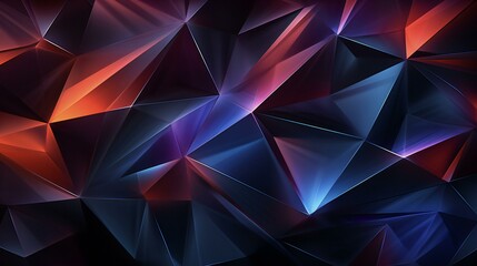 abstract blue and red triangles on a black background