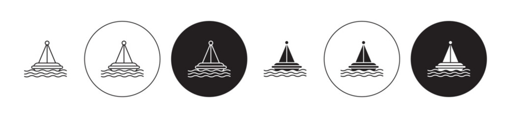 Sea water safety buoy line icon set. Buoy icon suitable for apps and websites.