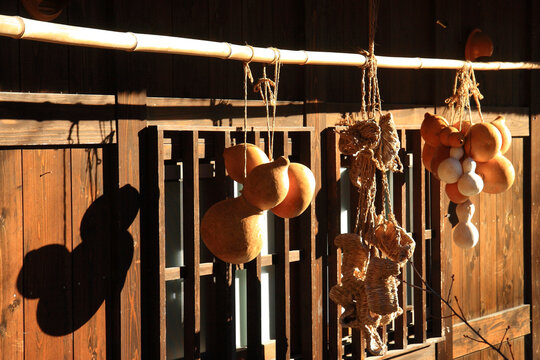 utensils hanging on the wall