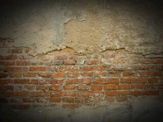 cracked cement brick block surface as background for design