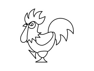 hand-drawn Chicken hen coloring book vector illustration