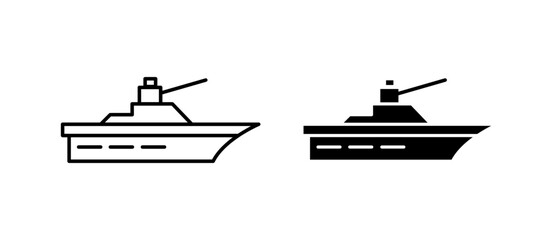 army boat vector icon set. vector illustration