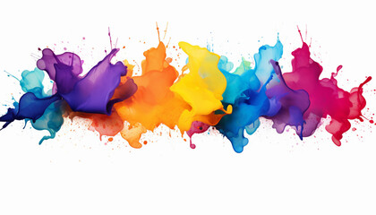 colorful ink splashes  generating by AI technology