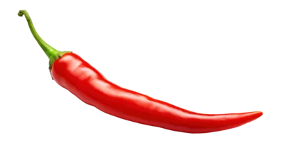 Fototapete Rund Red hot chili pepper isolated on transparent background, image with background removed, created with Generative Ai technology. © Viktor
