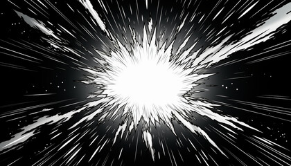 explosion of light  generating by AI technology