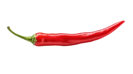 Keuken spatwand met foto Red hot chili pepper isolated on transparent background, image with background removed, created with Generative Ai technology. © Viktor