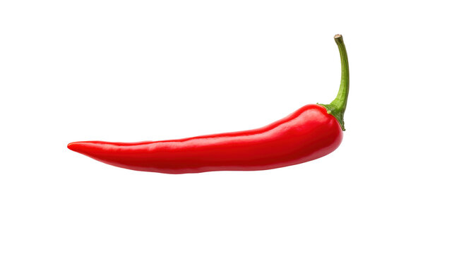 Red hot chili pepper isolated on transparent background, image with background removed, created with Generative Ai technology.