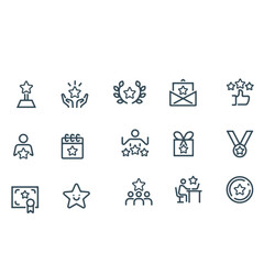 Loyalty program,prize, incentive, reward line icons set vector design