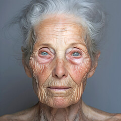 portrait of person old woman. AI generated.