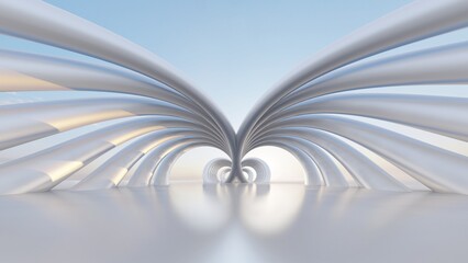 Futuristic architecture background 3d render