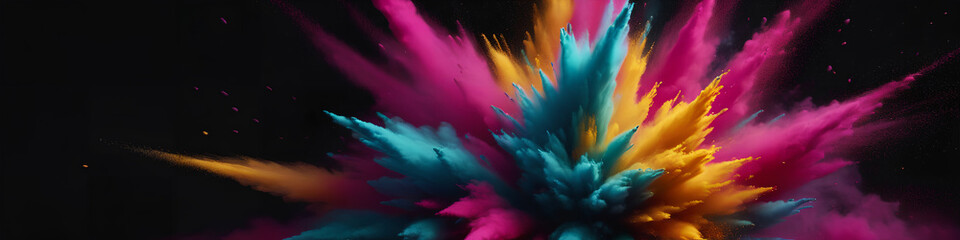 
Burst of colorful powder. A dynamic and vibrant moment captured as colorful powder explodes, creating a visually striking display, Generative AI.