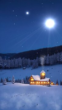 winter landscape with snow and mountains
