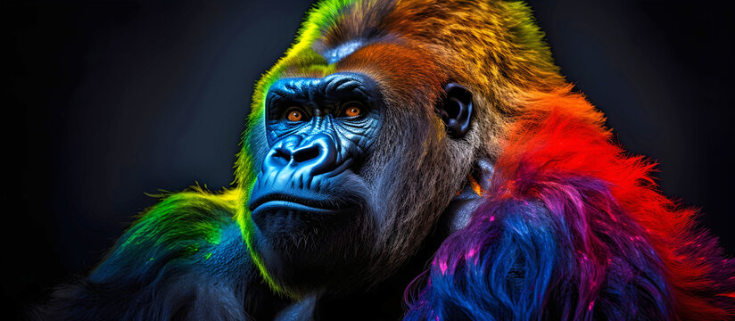 colorful gorilla. AI generated.