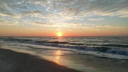 Beautiful sunset over the sea.