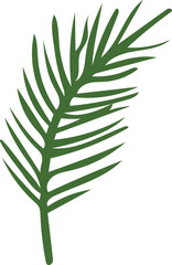 Green Christmas Leaves Hand Drawn Plant Decoration