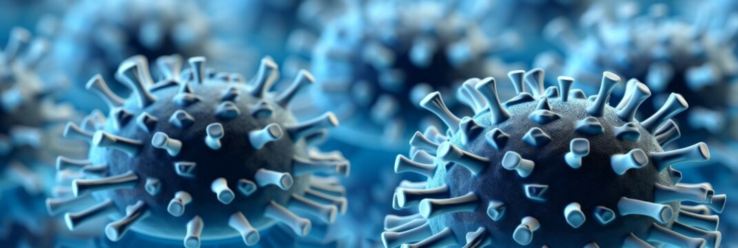 Influenza outbreak close up of flu covid 19 virus cell on abstract coronavirus covid 19 background