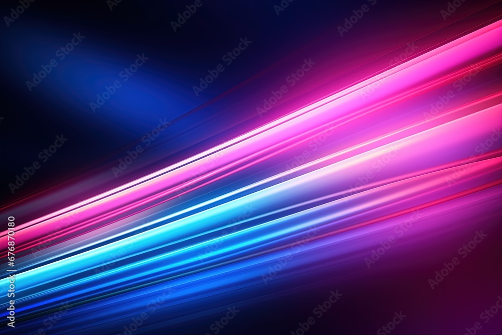 Wall mural Abstract background with glowing lines in blue and pink colors.