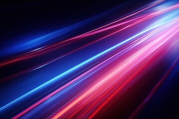 Abstract background with glowing lines in blue and pink colors.
