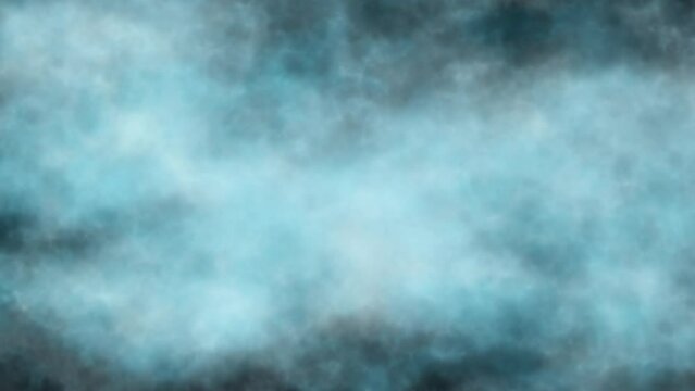 Abstract travel through white blue artistic clouds. Seamless looping copy space animation background.