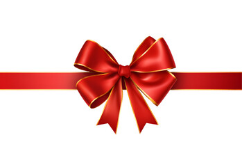 Christmas ribbon and bow with christmas color on white background