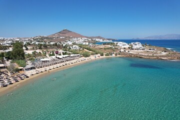 Aerial views from over the Punda Coast on the Greek Island of Paros