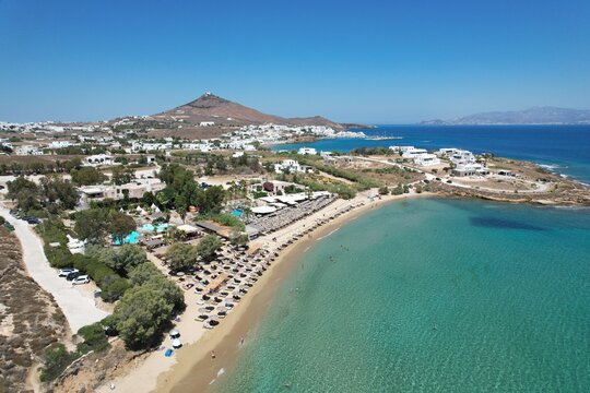 Aerial views from over the Punda Coast on the Greek Island of Paros