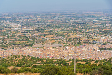 View of Comiso from the Iblei Mountains, Ragusa, Sicily, Italy, Europe