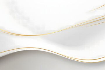 Obraz premium Modern minimal and clean white gold background with realistic line wave geometric circle shape . Elegant silver design for web, presentation, wallpaper. Vector graphic design banner pattern template.
