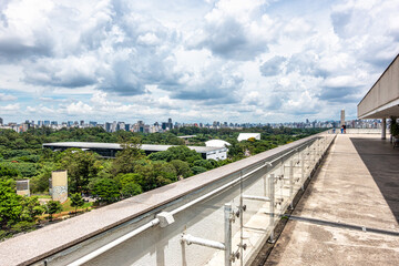 View of downtown Sao Paulo in Brazil seen from Museum of Contemporary Art rooftop