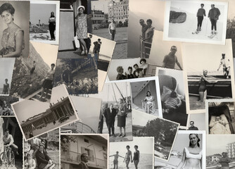 COLLECTION OF OLD FAMILY PHOTOGRAPHS - obrazy, fototapety, plakaty