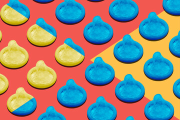 Pattern with group of condoms