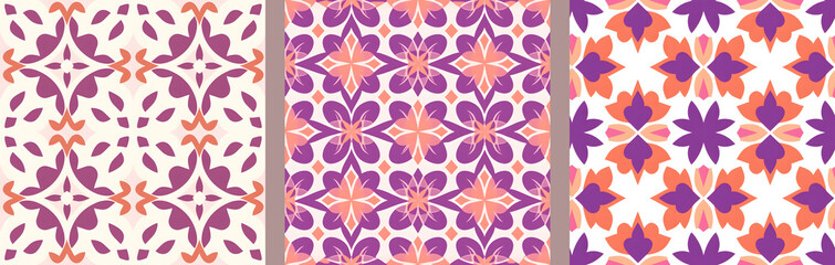 Set of Moroccan seamless pattern collection for versatile design. Ideal for background.. Variable palette