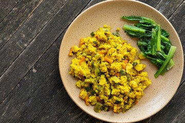 Millet and Vegetable Stir-Fry and romaine lettuce stir fry.
