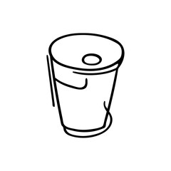 Linear covey drink, doodle sketch, in line. The concept of simplicity. Tea, coffee, cocktail.