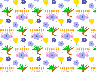 Obraz premium Abstract Hawaiian floral flower pastel background pattern