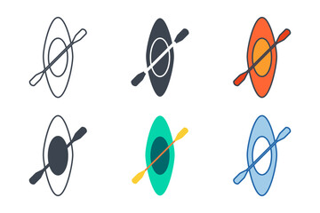 Canoe icon collection with different styles. Kayak icon symbol vector illustration isolated on white background