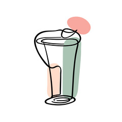 Vector icon of juice glass. Suitable for advertising, bar menu decor, application design