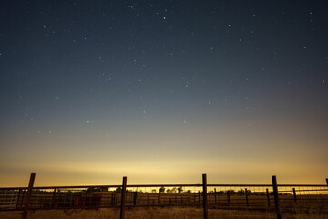 Starry evening style captured from a rural area