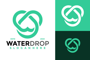Obraz premium Letter W Water Drop Logo design vector symbol icon illustration