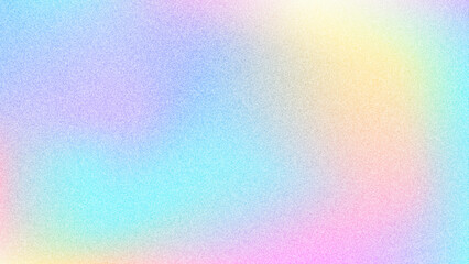 Modern abstract pastel iridescent holographic foil background. Grainy rainbow gradient background