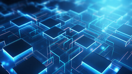 Obraz premium blue geometric abstract technology background