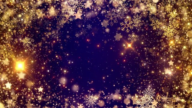 christmas magic particles frame loop background