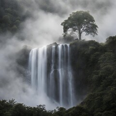 Majestic Plunge Capture the sheer force of a powerful waterfall