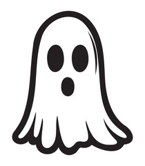 Ghost vector illustration, print ready, for halloween design, fully editable, eps, cutting file