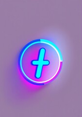 Fototapeta premium Neon Light Refresh Icon Isolated On A White Background