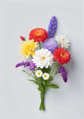 Bunch Of Flowers Isolated On A White Background