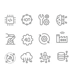 Industry 4.0 smart icons set