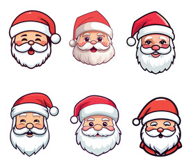 Obraz na płótnie Canvas Santa Claus head vector, print ready, re-editable eps file format, suitable for clip art, cut file, cricut.
