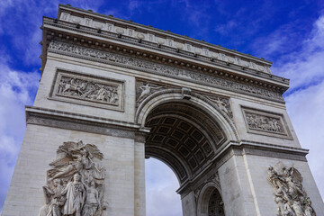 Fototapeta na wymiar A close up of the Arc de Triomphe, Paris